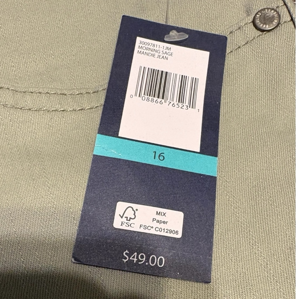 Bandolino Womens Mandie Perfect Fit Straight Leg Size 16 Morning Sage - Picture 4 of 8